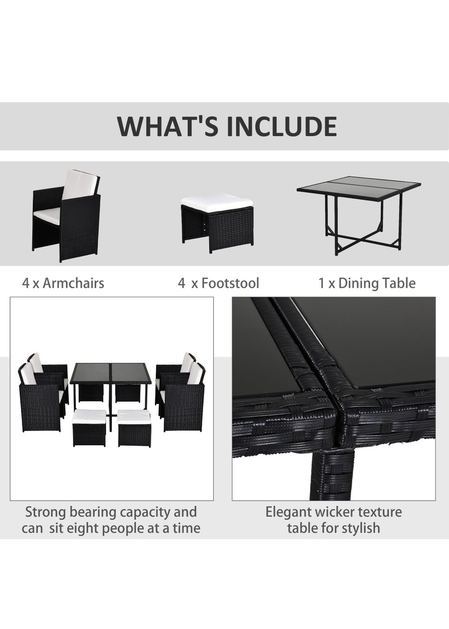 Outsunny Rattan Garden Furniture Set