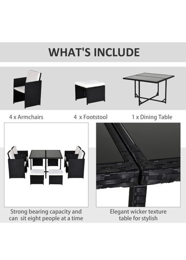 Outsunny Rattan Garden Furniture Set