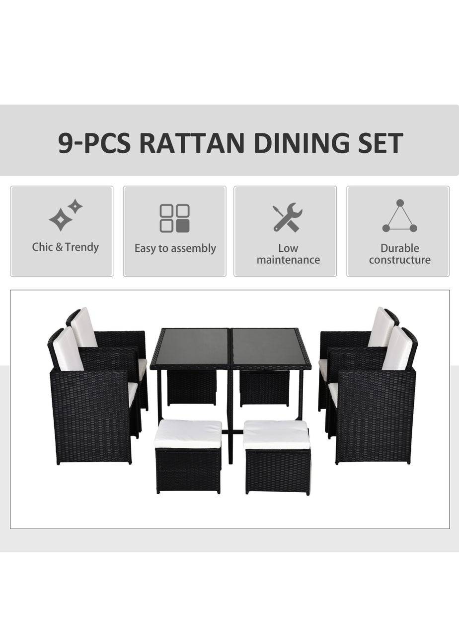 Outsunny Rattan Garden Furniture Set