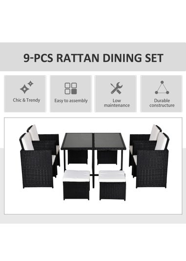 Outsunny Rattan Garden Furniture Set