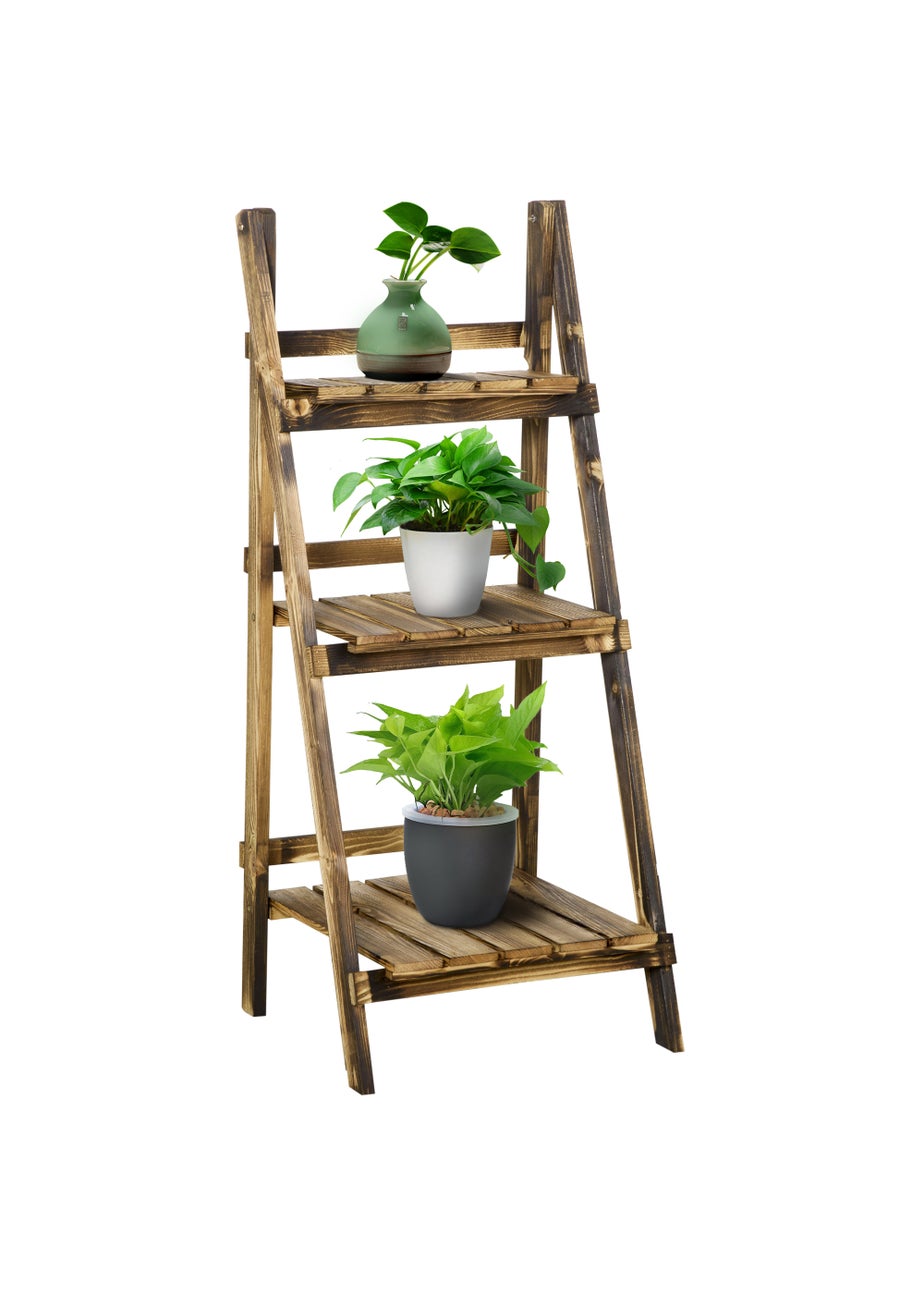 Outsunny Wooden Folding Flower Pot Stand 3 Tier