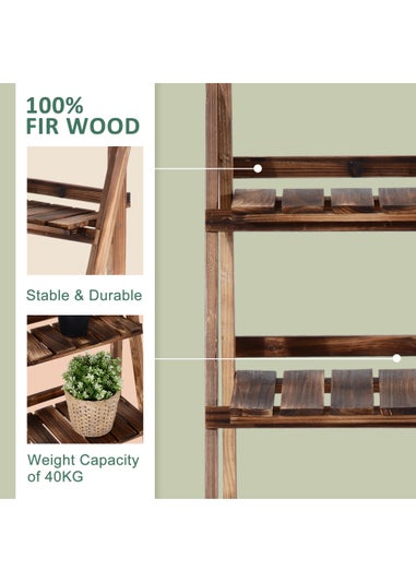 Outsunny Wooden Folding Flower Pot Stand 3 Tier