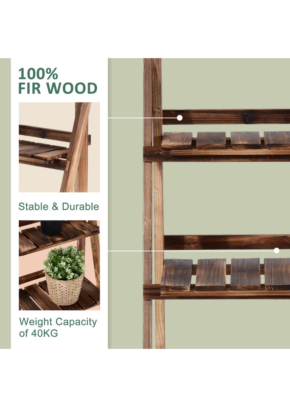 Outsunny Wooden Folding Flower Pot Stand 3 Tier