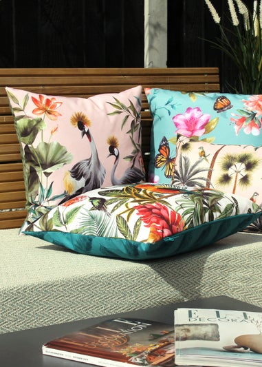 Evans Lichfield Cranes Outdoor Filled Cushion (43cm x 43cm x 8cm)
