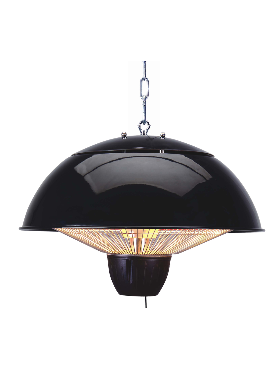 Zinc Black LED Pendant Halogen Element Patio Heater (31cm x 42cm)