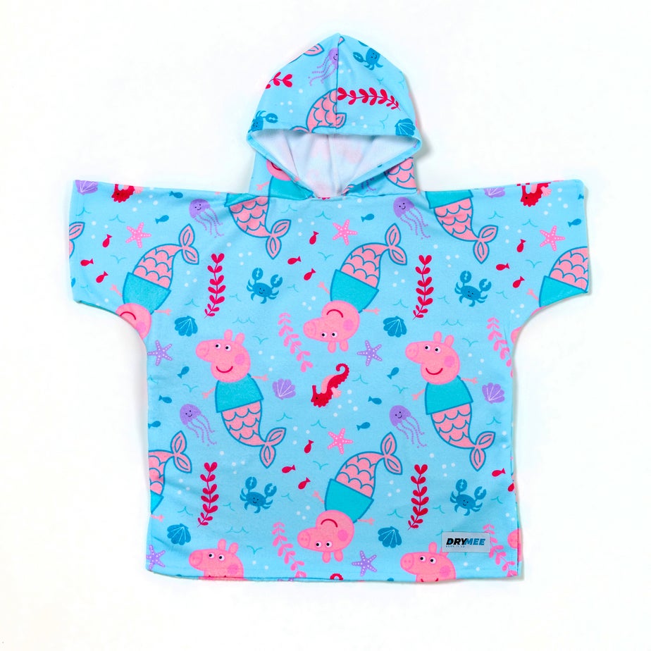 DRYMEE Peppa Pig Swimming Wearable Hooded Towel