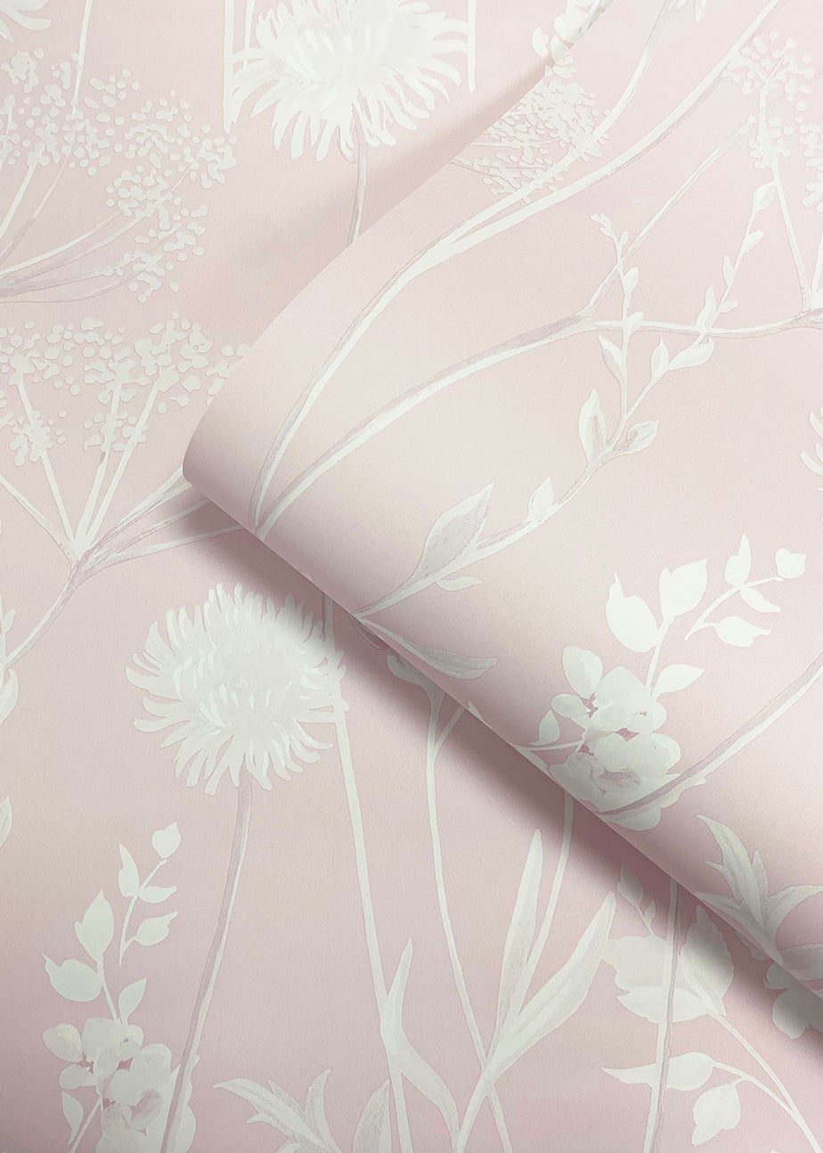 Catherine Lansfield Meadowsweet Floral Blush Wallpaper