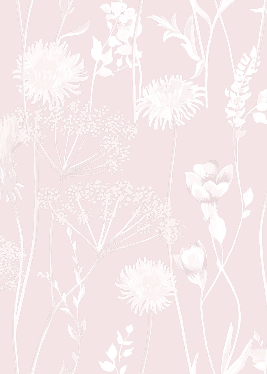 Catherine Lansfield Meadowsweet Floral Blush Wallpaper