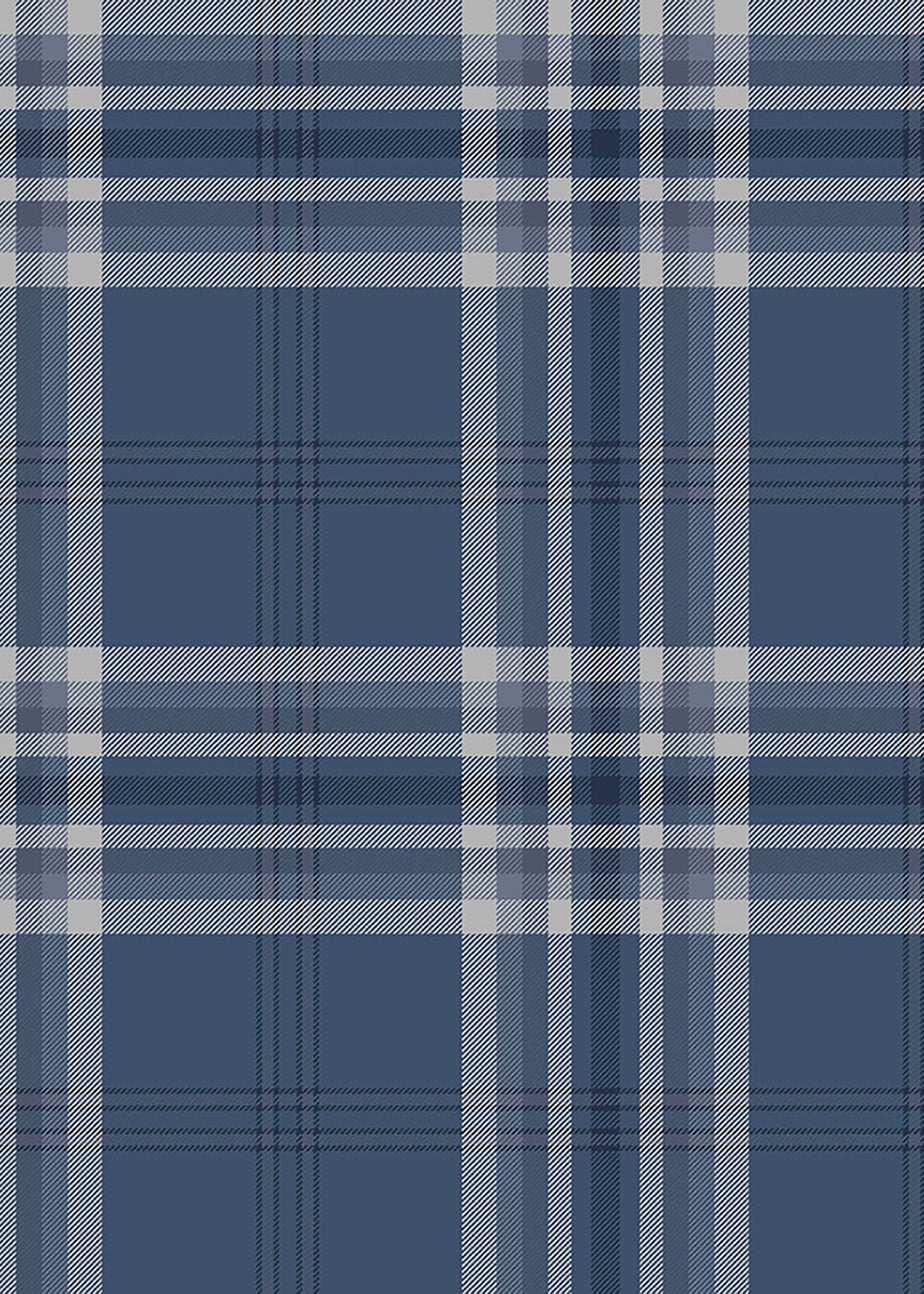 Catherine Lansfield Kelso Check Navy Wallpaper