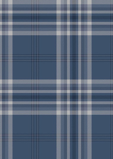 Catherine Lansfield Kelso Check Navy Wallpaper