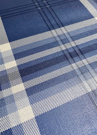 Catherine Lansfield Kelso Check Navy Wallpaper