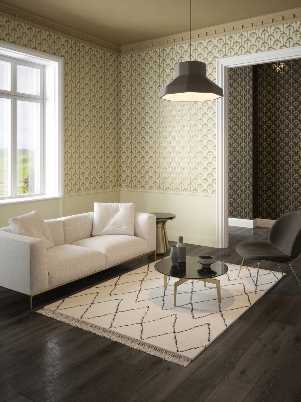 Arthouse Palm Palace Wallpaper