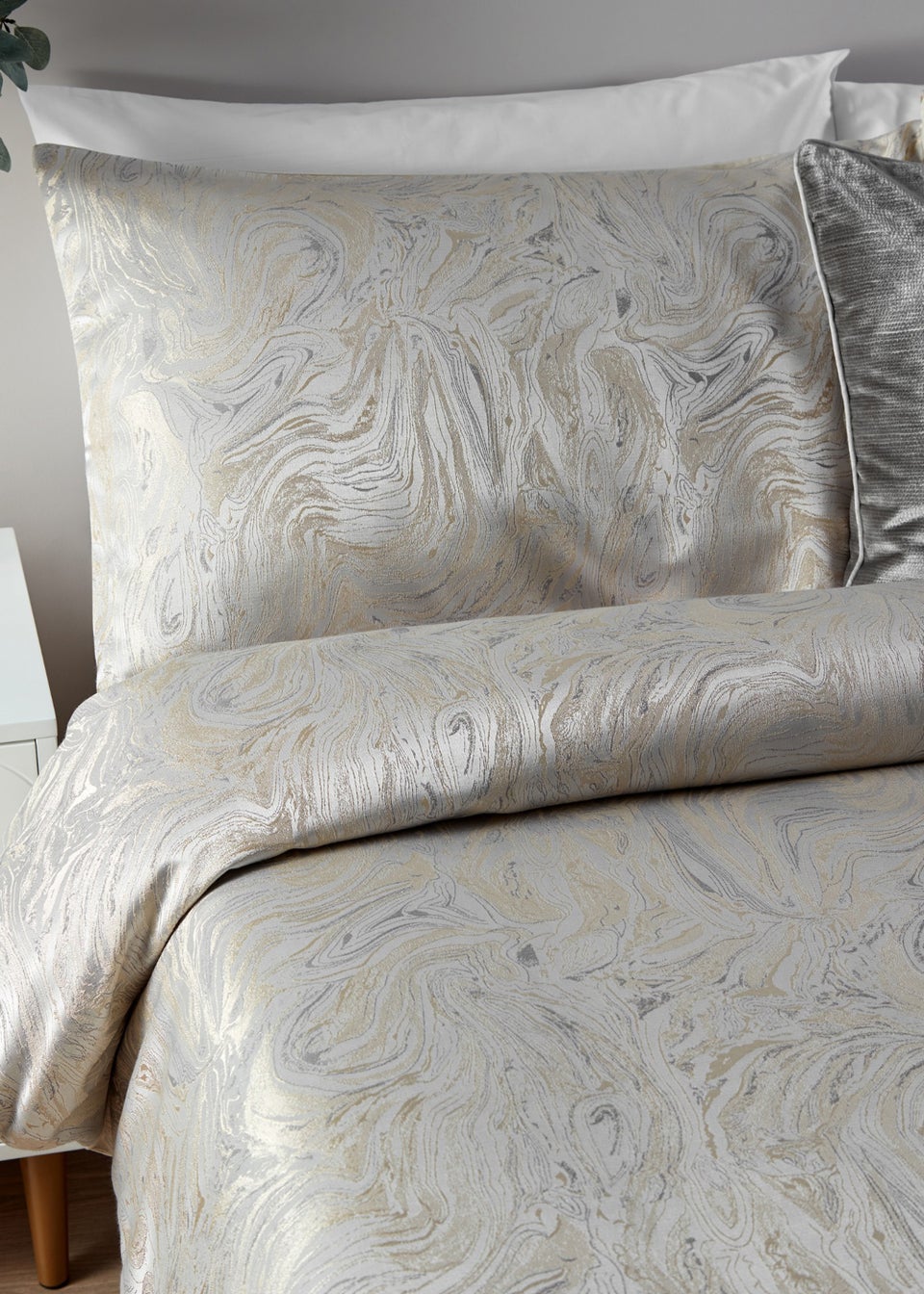 Paoletti Marble Jacquard Duvet Cover