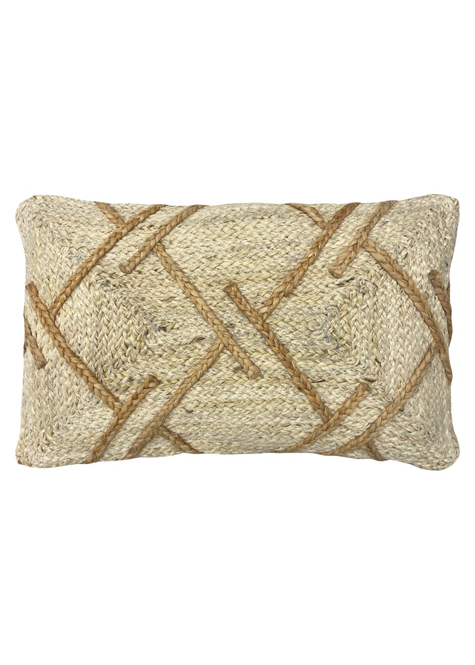 furn. Boda Natural Jute Geometric Cushion (30cm x 50cm x 8cm)