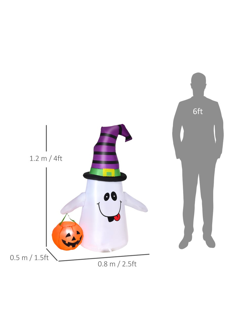 HOMCOM Witch Ghost Halloween Inflatable (120cm x 80cm x 50cm)