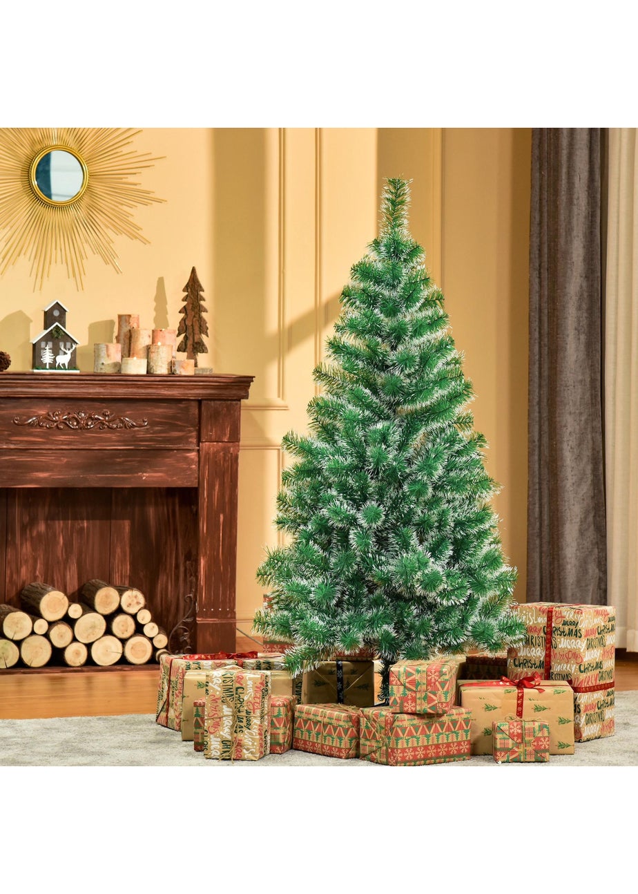 HOMCOM Snow Decorated Artificial Christmas Tree (5ft)