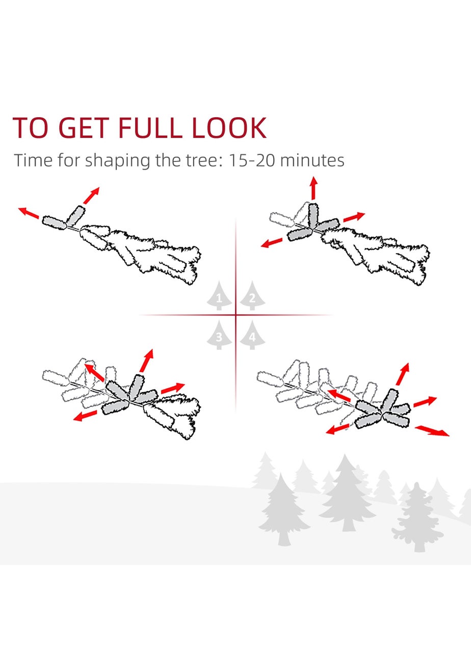 HOMCOM Snow Decorated Artificial Christmas Tree (5ft)