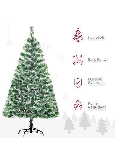 HOMCOM Snow Decorated Artificial Christmas Tree (5ft)