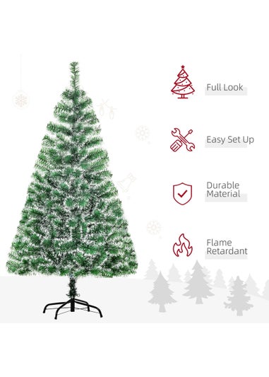 HOMCOM Snow Decorated Artificial Christmas Tree (5ft)