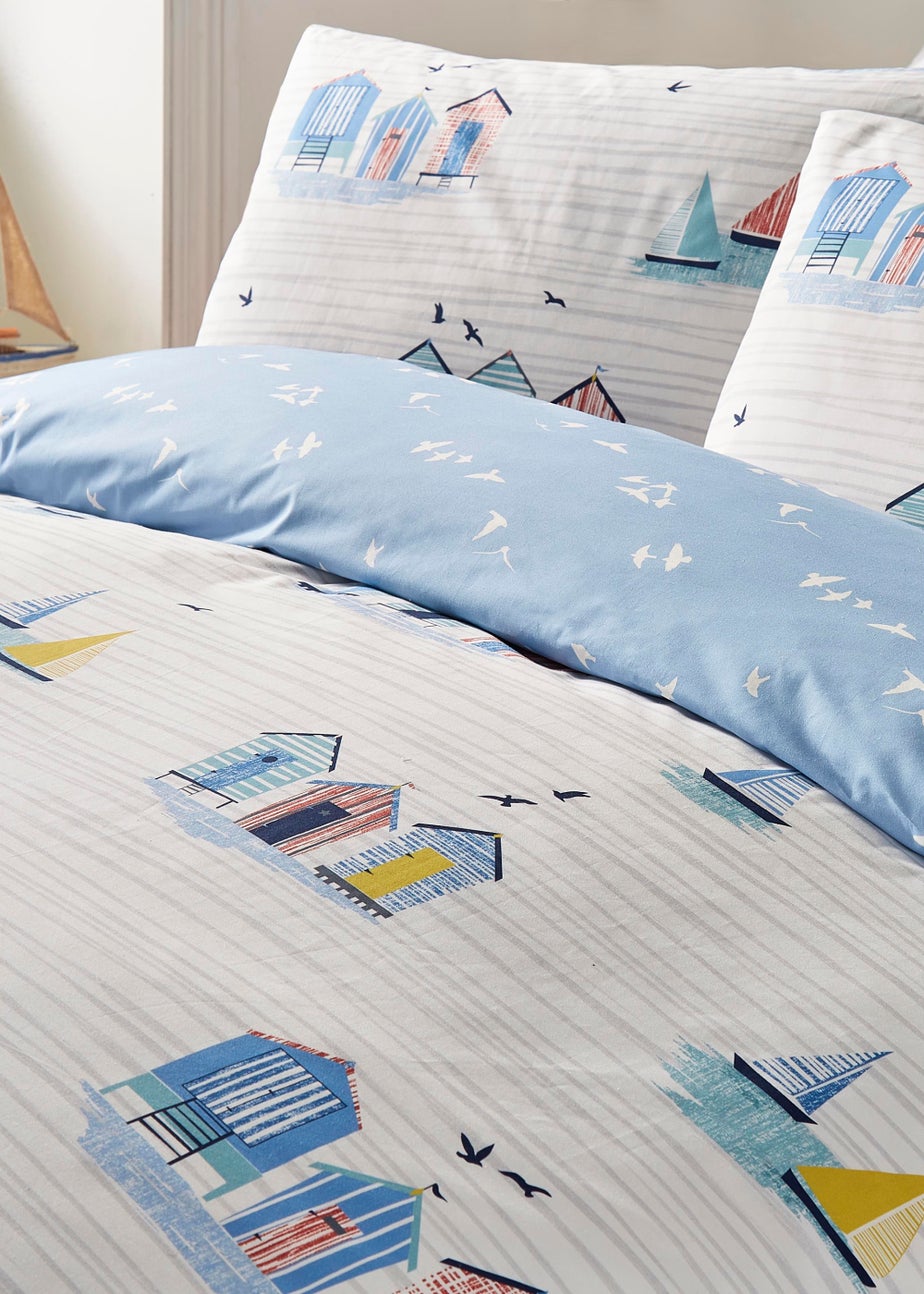 Fusion Beach Huts Blue Duvet Cover Set