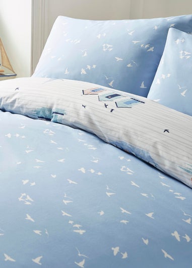 Fusion Beach Huts Blue Duvet Cover Set