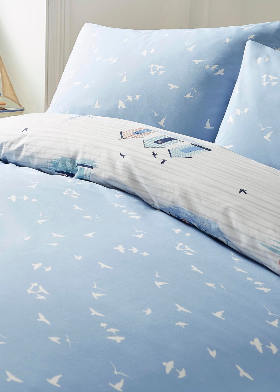 Fusion Beach Huts Blue Duvet Cover Set