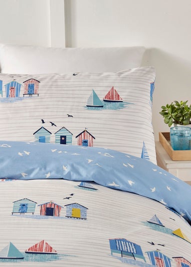 Fusion Beach Huts Blue Duvet Cover Set