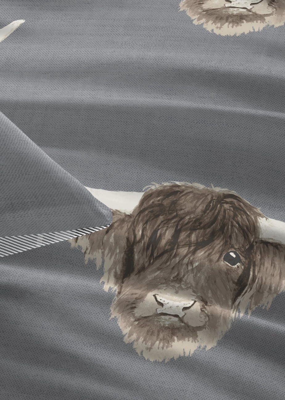 Fusion Highland Cow Grey Duvet Cover Set