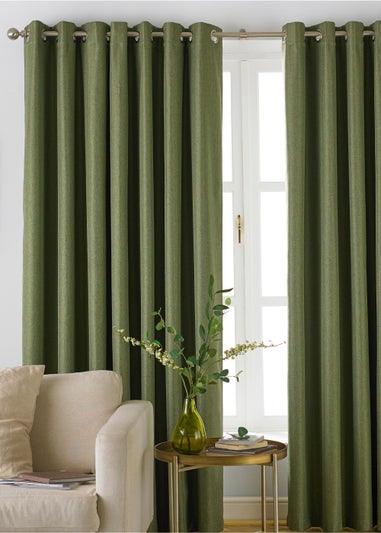 furn. Moon Premium Thermal Blackout Ringtop Eyelet Curtains (229cm x 229cm)