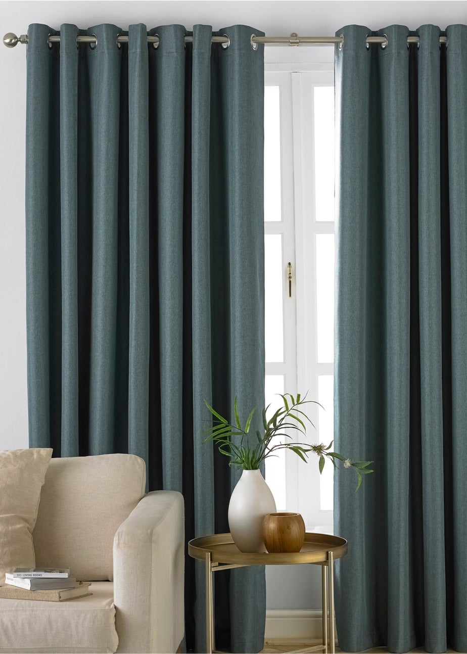 furn. Moon Premium Thermal Blackout Ringtop Eyelet Curtains (168cm x 183cm)