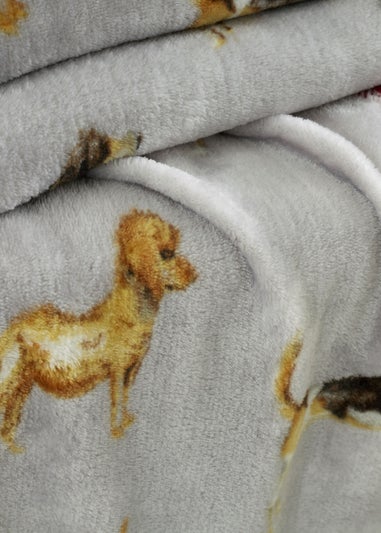 Catherine Lansfield Country Dogs Soft 130x170cm Blanket Throw