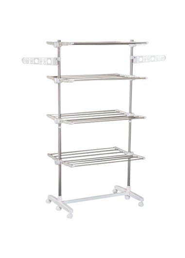 HOMCOM 4 Layer Folding Rail Airer Dryer Rack  (172cm x 80-142cm x 55cm)