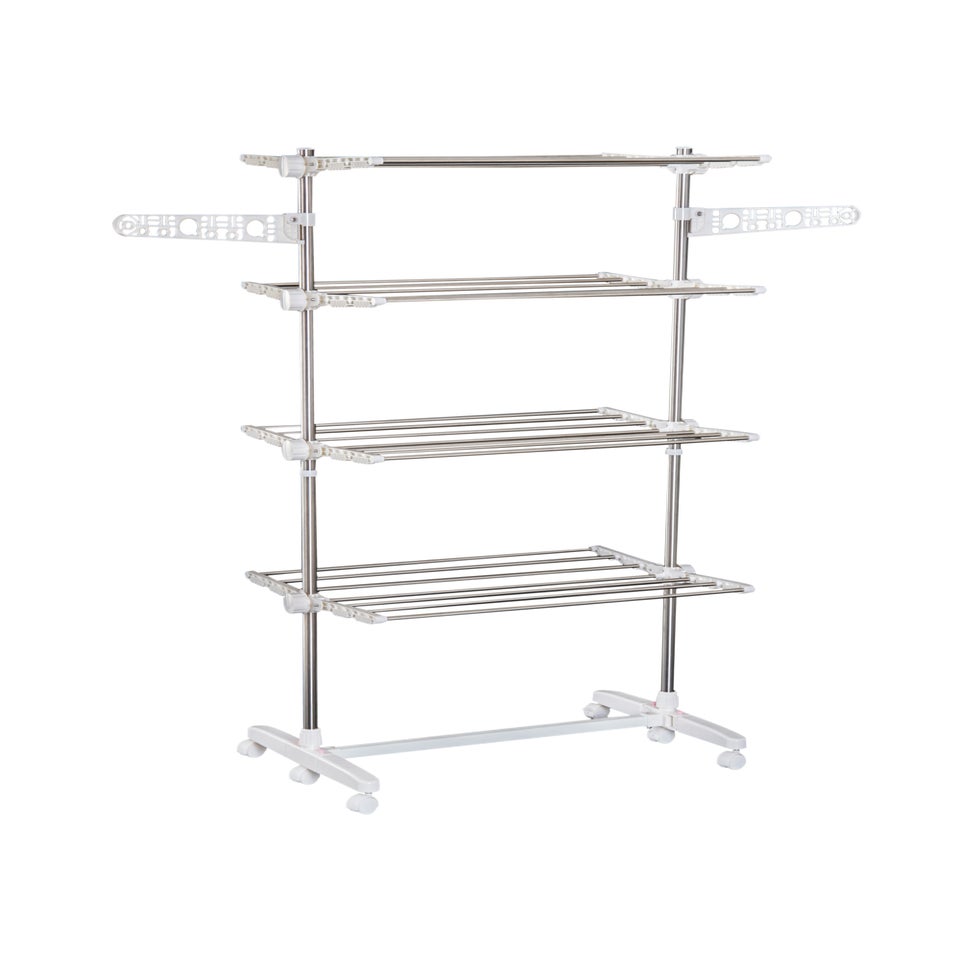 HOMCOM 4 Layer Folding Rail Airer Dryer Rack  (172cm x 80-142cm x 55cm)