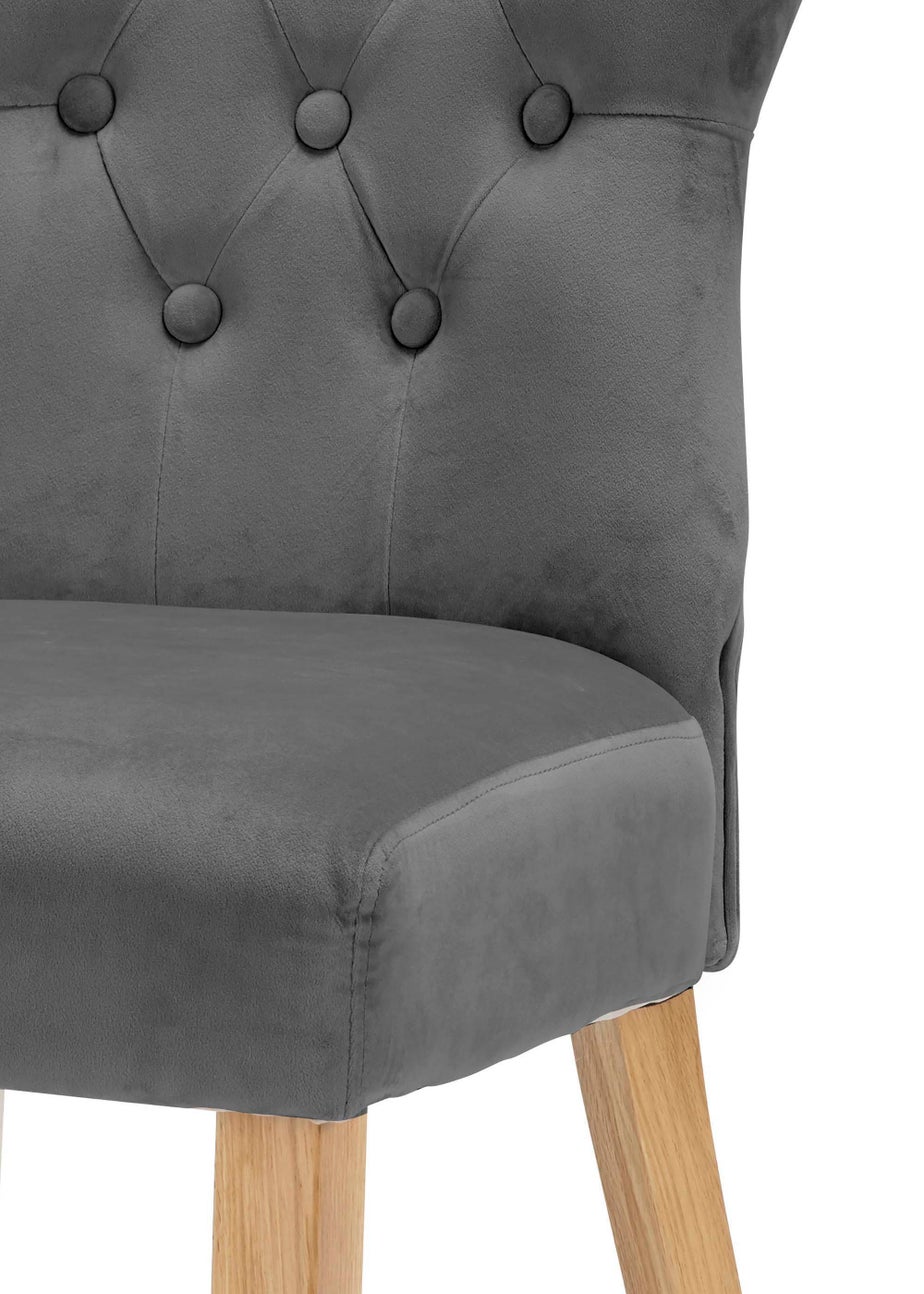 LPD Furniture Set of 2  Naples Dining Chairs Steel Grey (920x630x460mm)