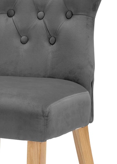 LPD Furniture Set of 2  Naples Dining Chairs Steel Grey (920x630x460mm)