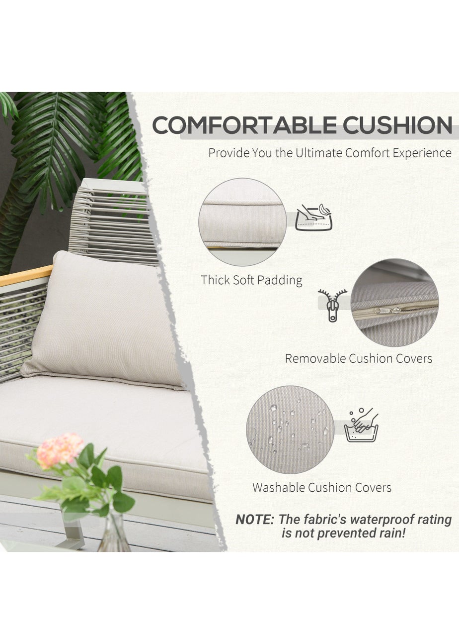 Outsunny 4 Piece Rope Rattan Effect Outdoor Furniture Set