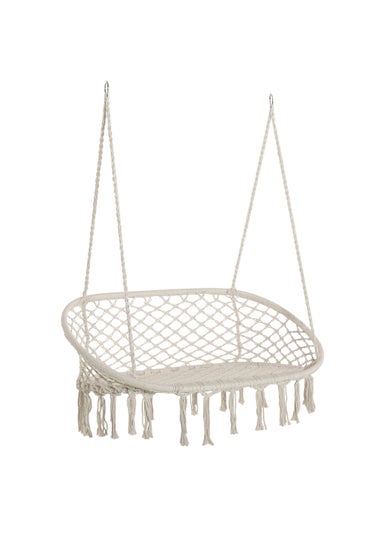 Outsunny 2-Seater Hanging Hammock Chair with Soft Cushion for Patio, Garden, Balcony, Living Room