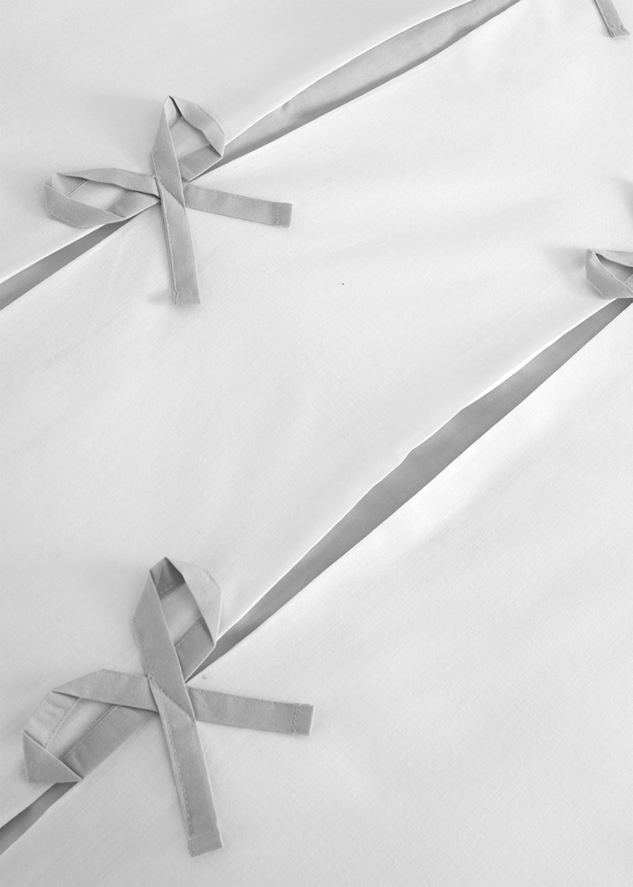 Catherine Lansfield Milo Bow Duvet Cover Set White