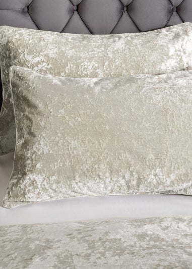 Catherine Lansfield Crushed Velvet Duvet Cover Set Natural