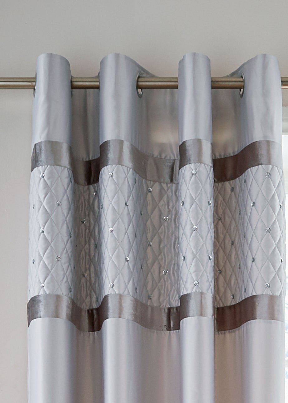 Catherine Lansfield Sequin Cluster Lined Eyelet Curtains
