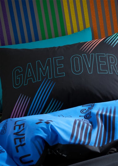Catherine Lansfield Game Over Reversible Duvet Cover Set Black
