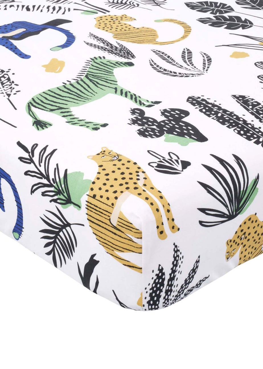 Pineapple Elephant Wild Jungle Animals Fitted Bed Sheet