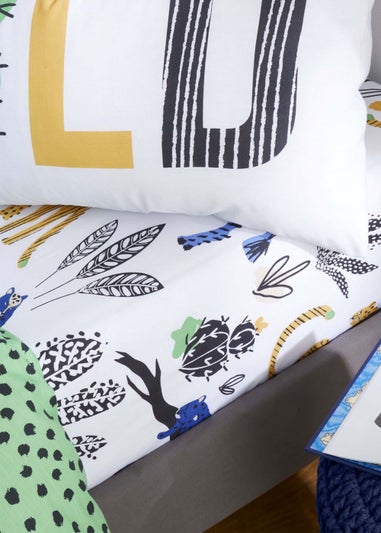 Pineapple Elephant Wild Jungle Animals Fitted Bed Sheet