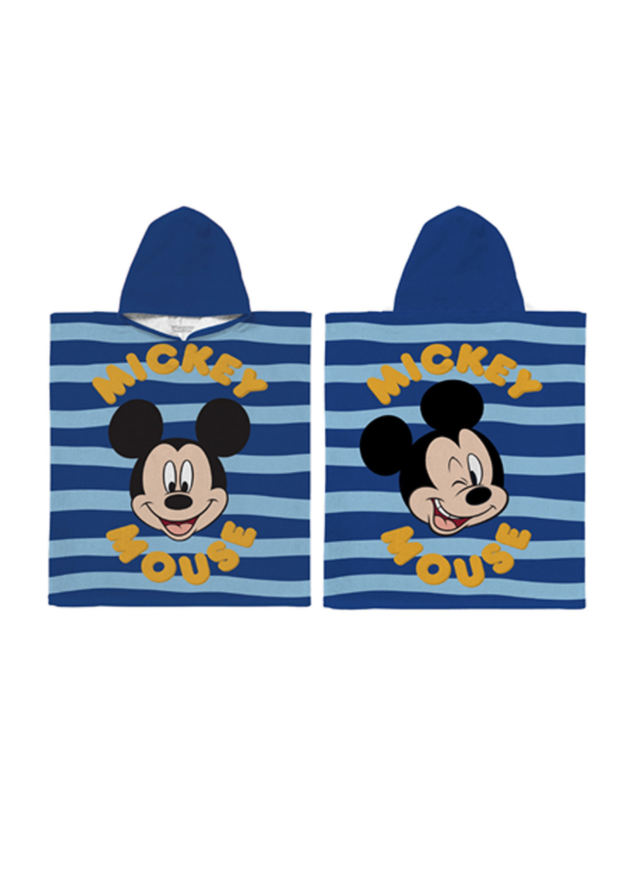 Disney Mickey Mouse Sea Stripe Hooded Beach Towel Poncho