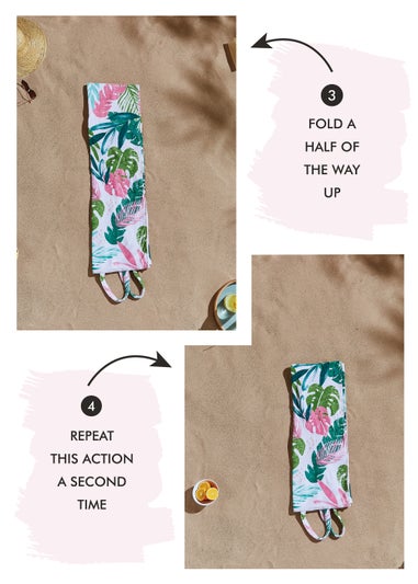 Catherine Lansfield Tropical Palm Cotton Beach Towel in a Bag