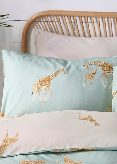 Fusion Milo Giraffe Blue Reversible Duvet Cover Set