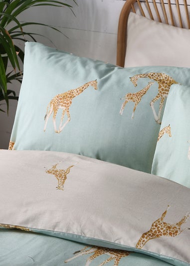 Fusion Milo Giraffe Blue Reversible Duvet Cover Set