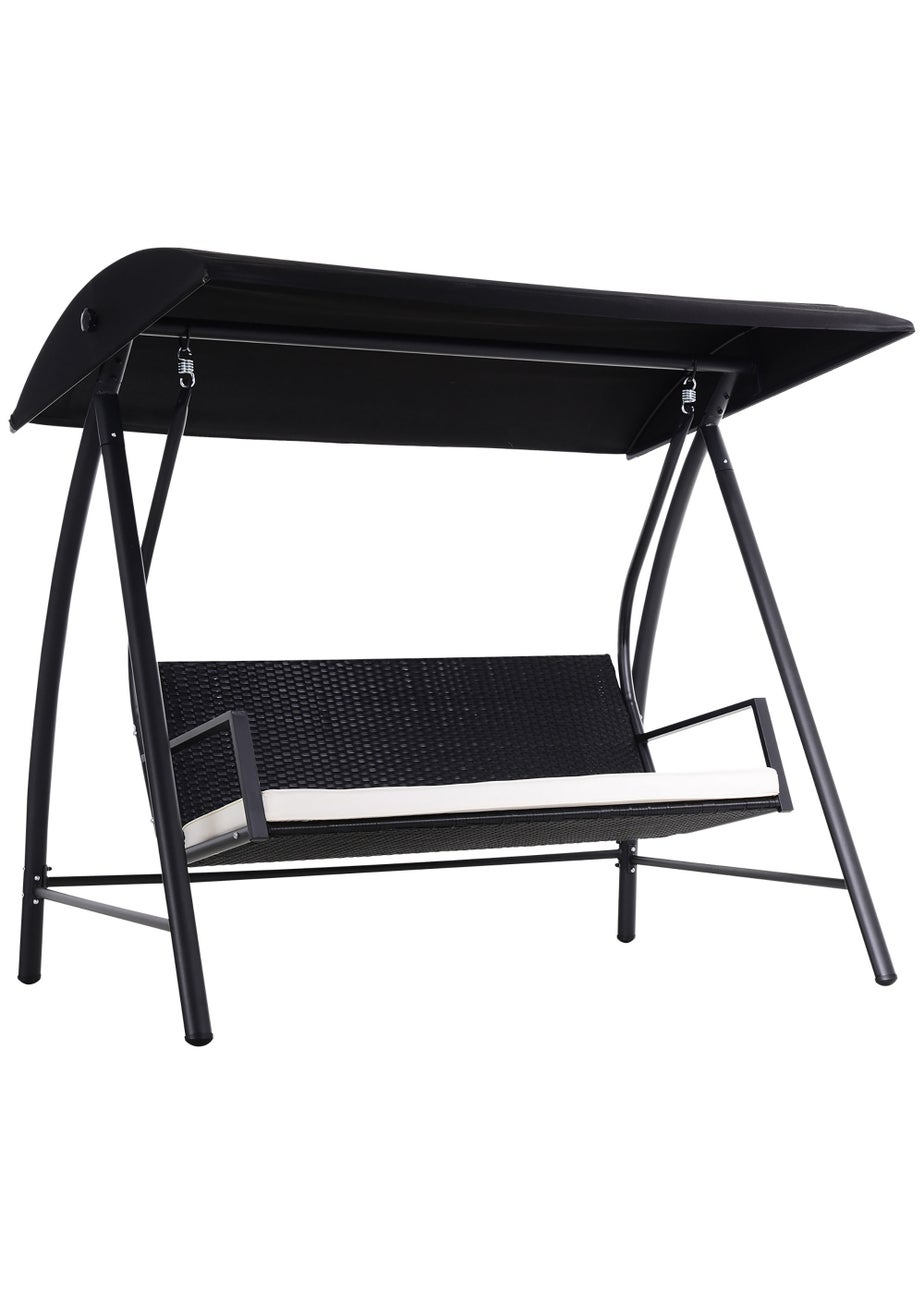 Outsunny 3 Seater Garden Rattan Swing Chair Hammock