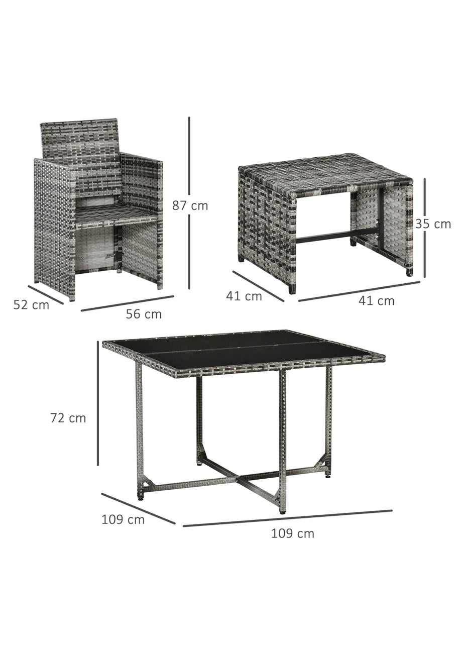 Outsunny Rattan Garden Furniture Set