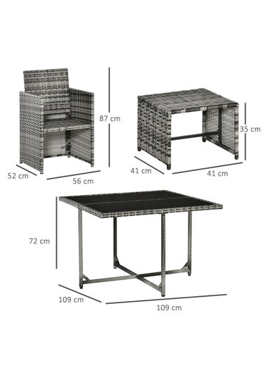 Outsunny Rattan Garden Furniture Set